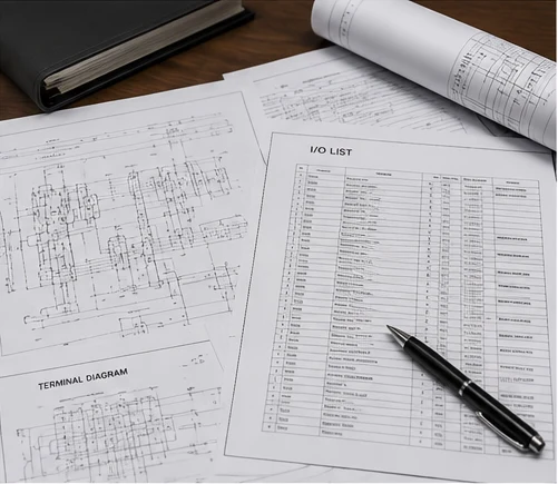 Project drawing and specification documents for control panel review