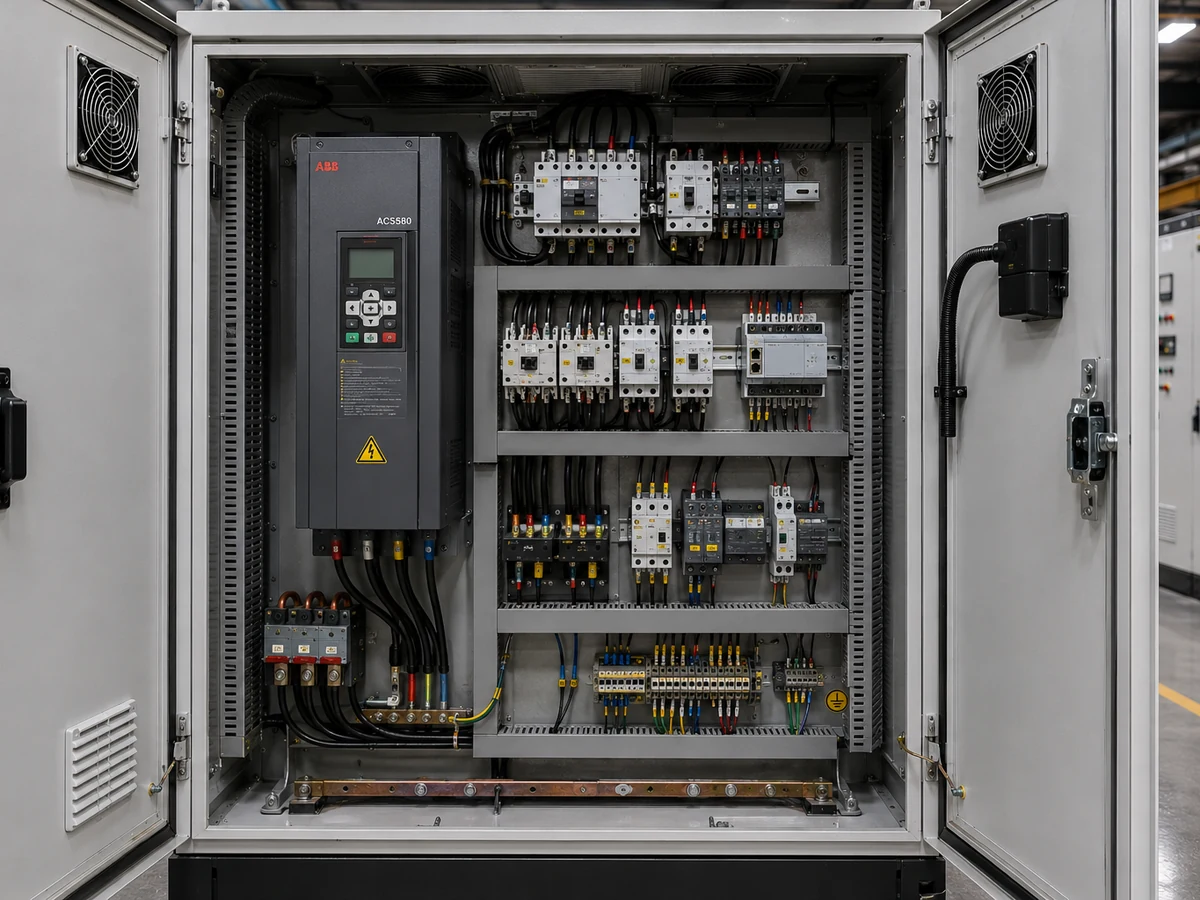 VFD control panel and motor project context